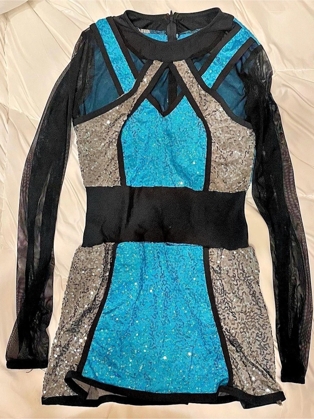Black & Blue Sequin Dance Costume